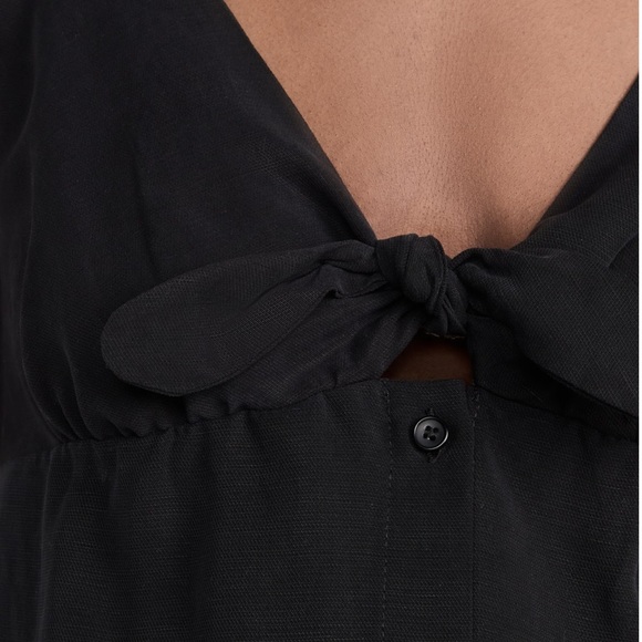 NWT Hatch The Nadia Keyhole Maternity Dress in Black Lyocell & Linen Blend - Picture 6 of 6